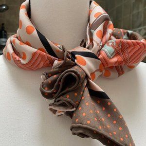 Hermes~2012~Clic Clac a Pois~Vintage Silk~CW05 Orange~Multicolor~Very good